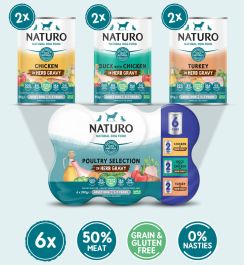 Naturo Adult Grain Gluten Free Poultry Variety 6 Pack Naturo Pet Foods