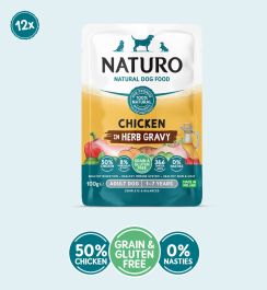 Adult Grain & Gluten Free Chicken in Herb Gravy 100g x 12 - Naturo Pet ...